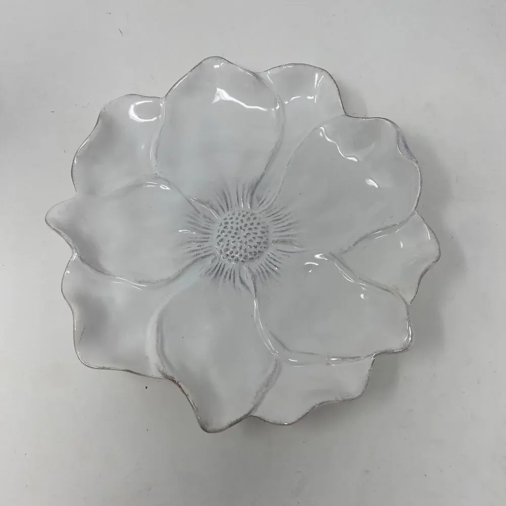 White flower plate or trinket tray Barreveld
